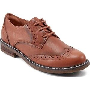 Easy Spirit Women's Jonah eFlex Brown Leather Lace Up Wing Tip Oxfords Shoes 7